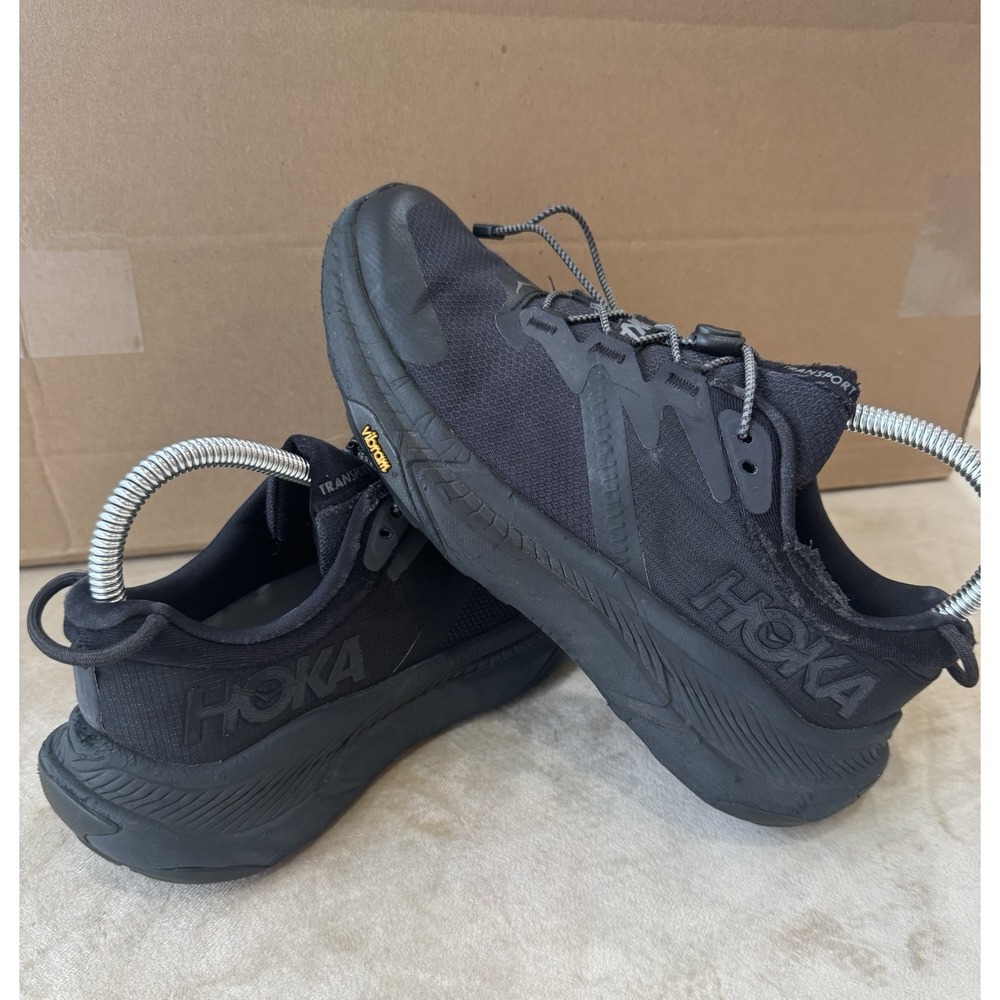 Hoka One One Transport Shoes Womens Size 7.5B Black Hiking Sneakers 1123154 BBLC